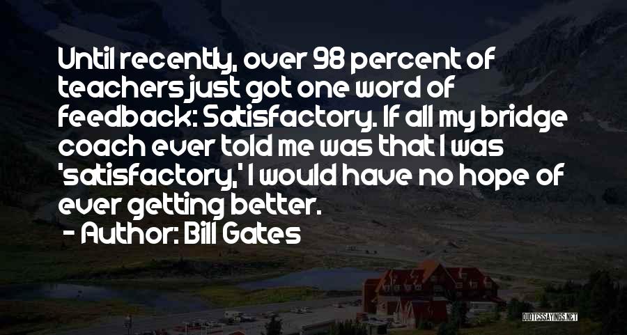 Hope And Things Getting Better Quotes By Bill Gates