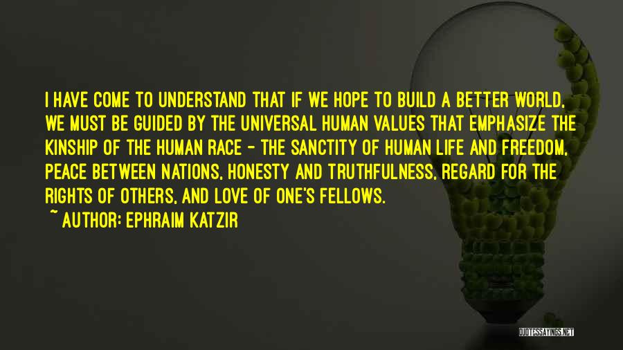 Hope For World Peace Quotes By Ephraim Katzir