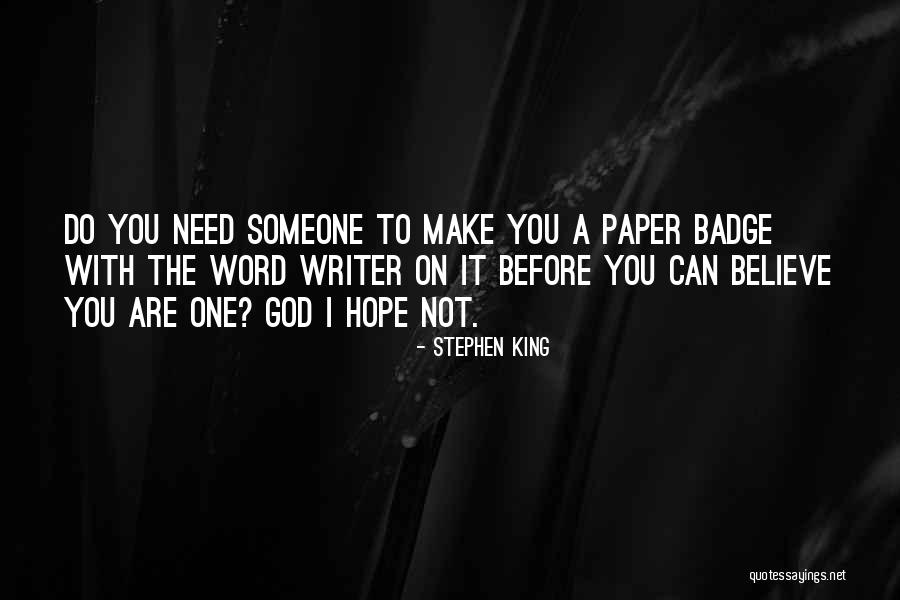 Hope On God Quotes By Stephen King