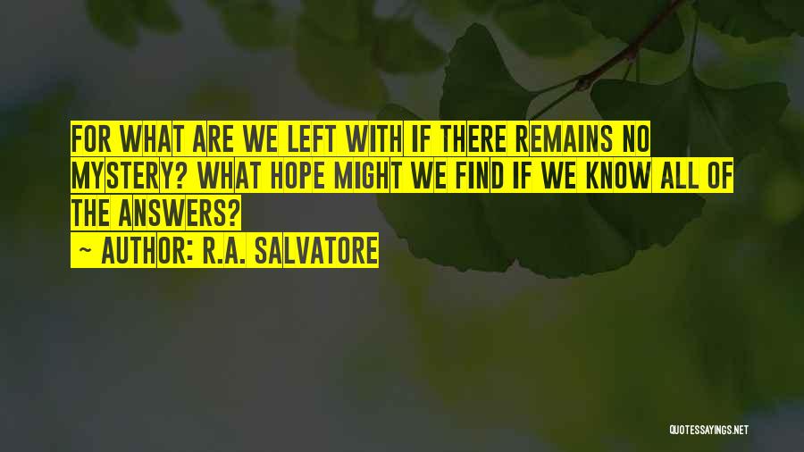Hope Remains Quotes By R.A. Salvatore