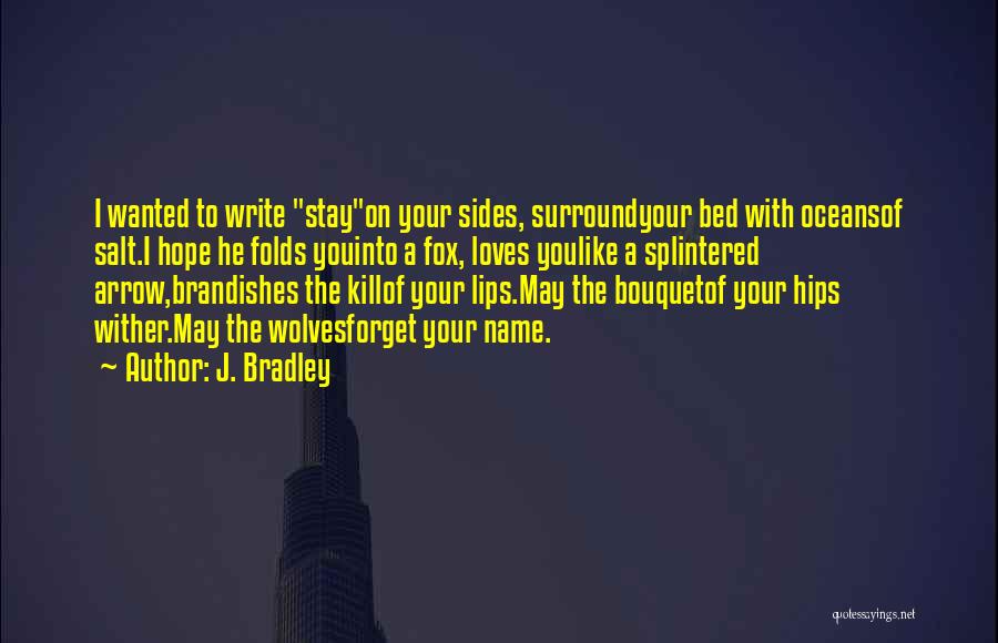 Hope You Stay Quotes By J. Bradley
