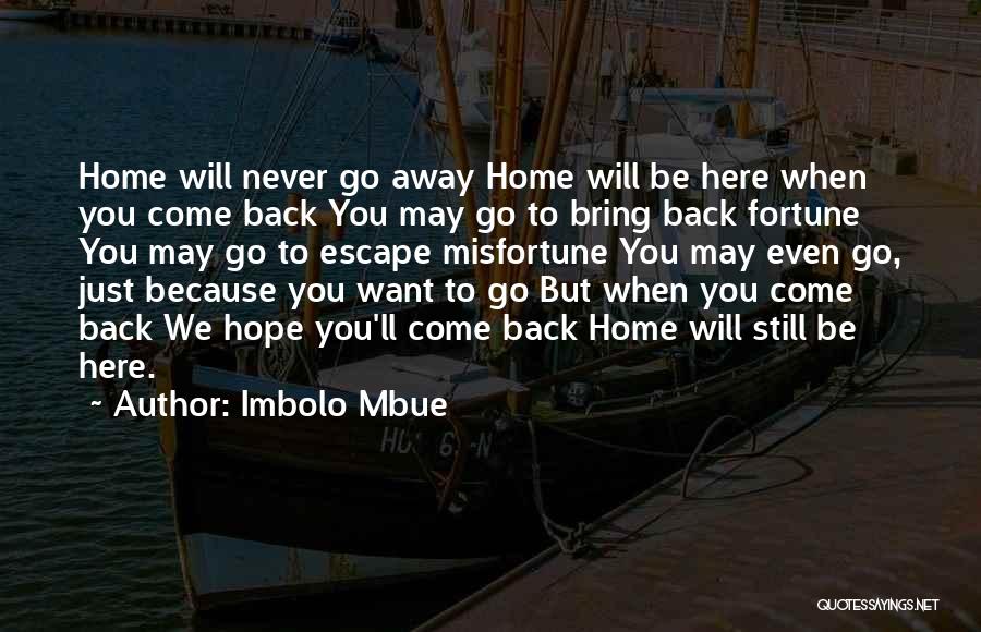 Hope You Will Come Back Quotes By Imbolo Mbue