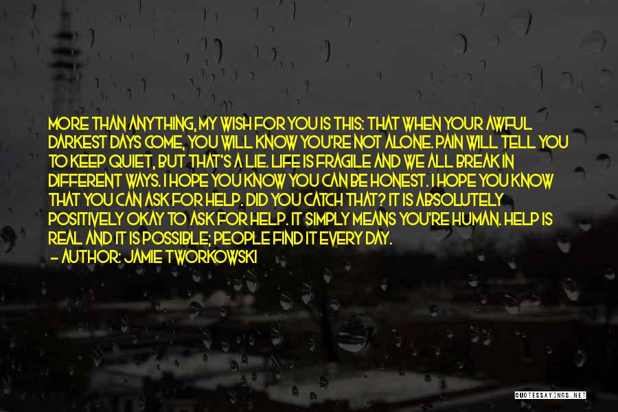 Hope Your Okay Quotes By Jamie Tworkowski