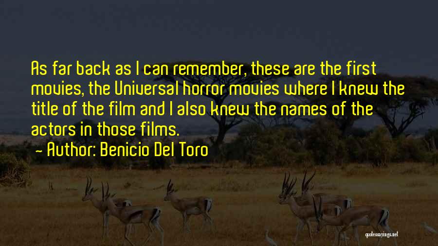 Horror Film Quotes By Benicio Del Toro