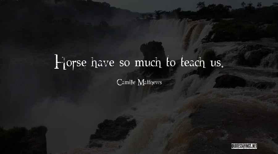 Horse Inspirational Quotes By Camille Matthews