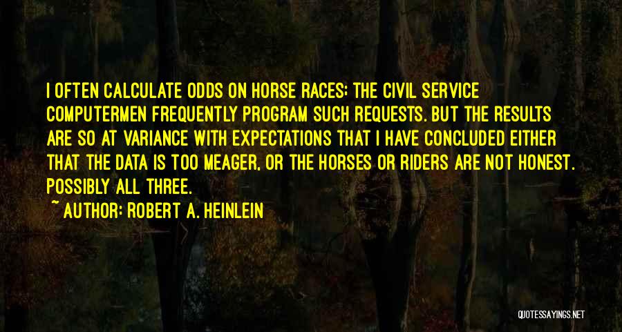 Horse Races Quotes By Robert A. Heinlein