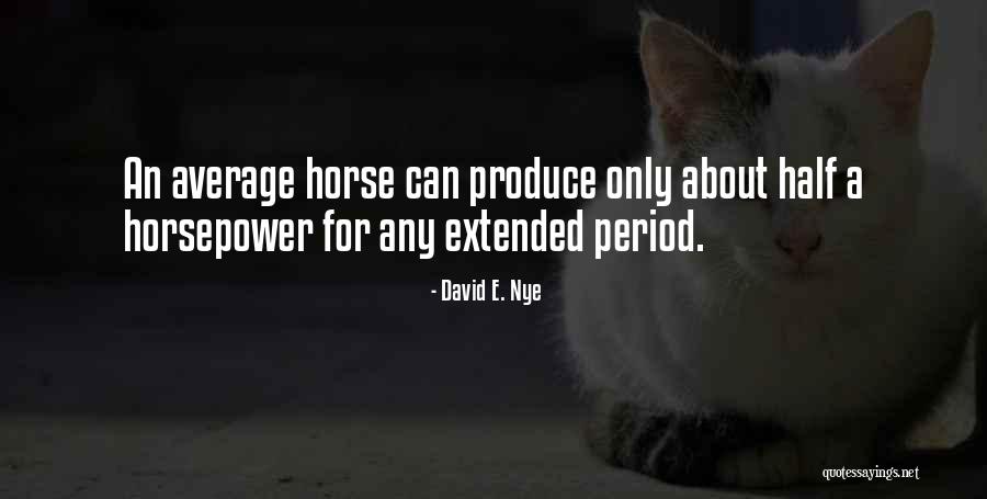 Horsepower Quotes By David E. Nye