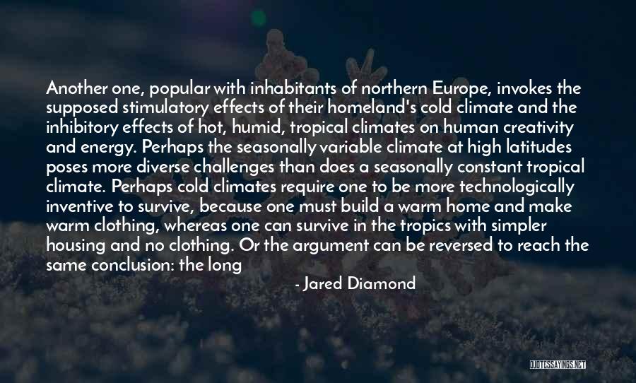 Hot Climate Quotes By Jared Diamond