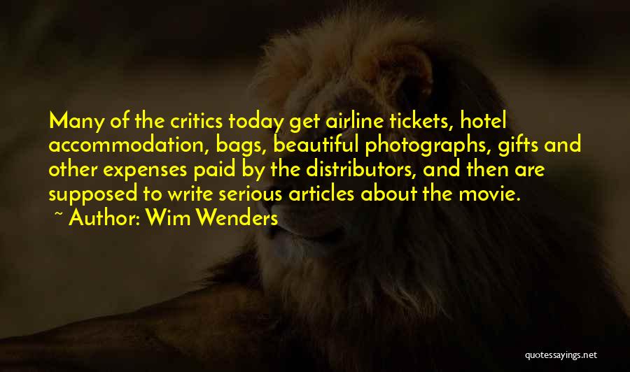 Hotel Accommodation Quotes By Wim Wenders