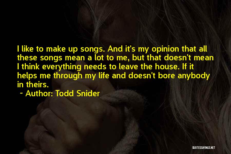 House And Lot Quotes By Todd Snider