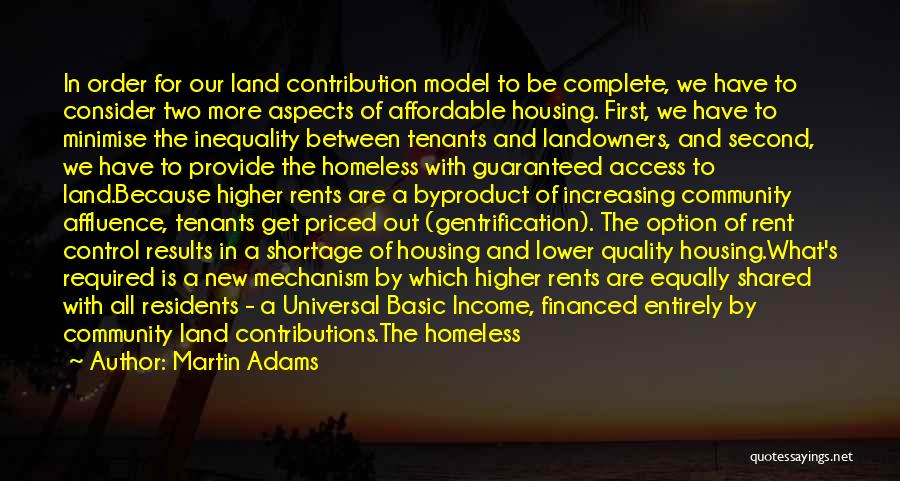 Housing First Quotes By Martin Adams