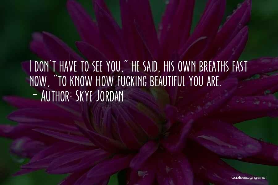 How Beautiful Are You Quotes By Skye Jordan