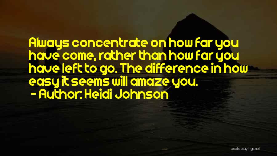 How Far You Come Quotes By Heidi Johnson