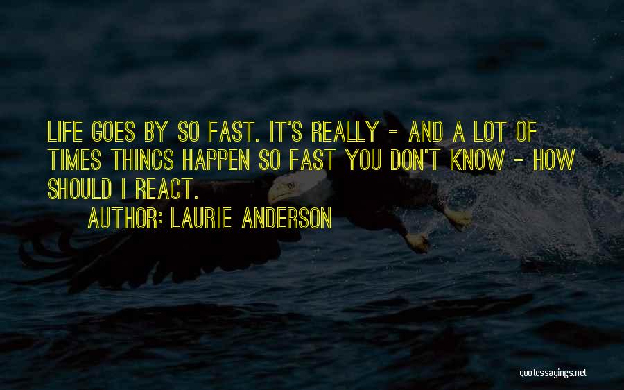 How Fast Life Goes By Quotes By Laurie Anderson
