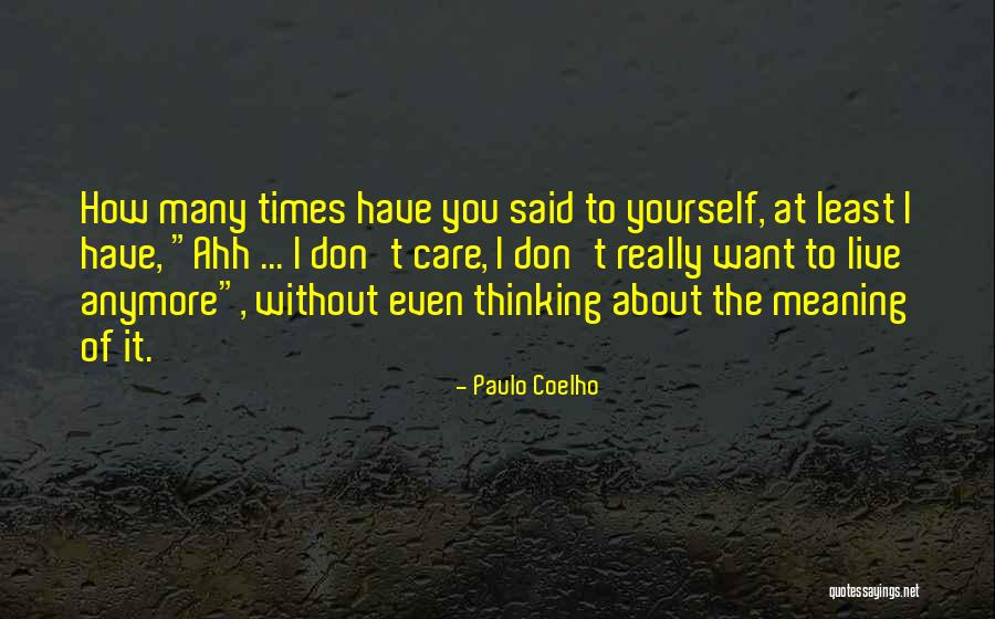 How I Care About You Quotes By Paulo Coelho