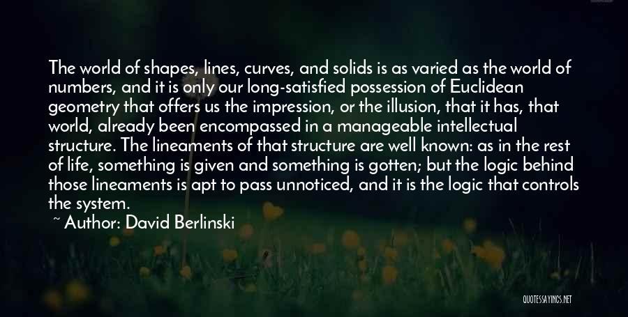 How Life Shapes Us Quotes By David Berlinski