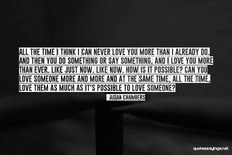 How Much I Love You Someone Quotes By Aidan Chambers