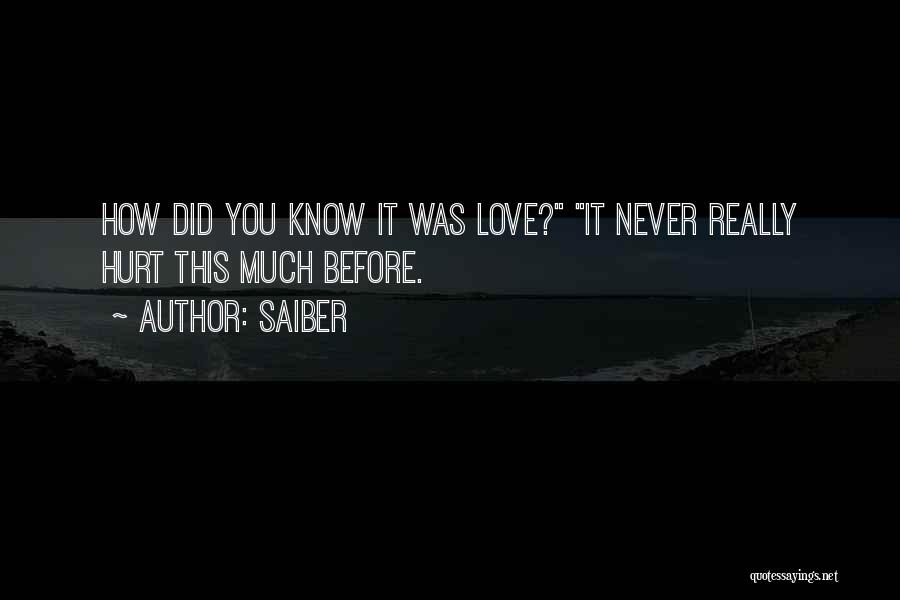 How Much Love Hurts Quotes By Saiber