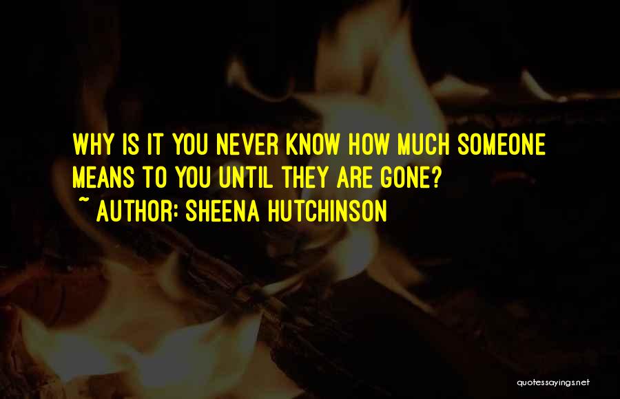 How Much Someone Means To You Quotes By Sheena Hutchinson