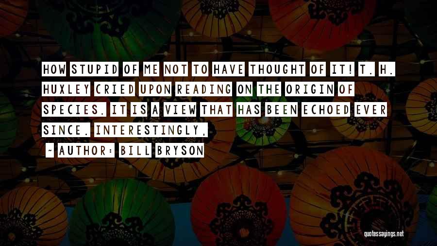 How Stupid Of Me Quotes By Bill Bryson