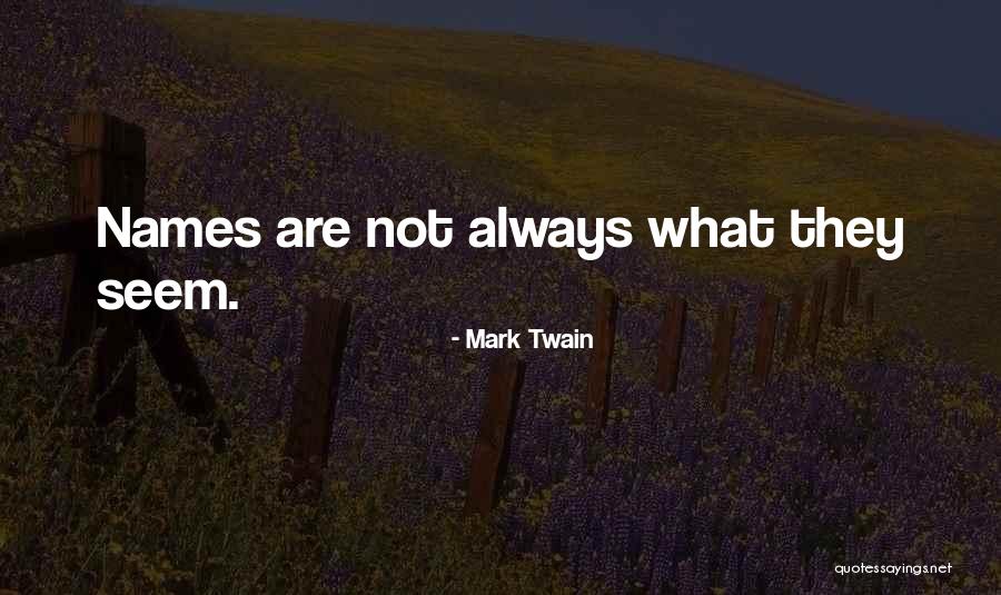 How Things Are Not Always As They Seem Quotes By Mark Twain