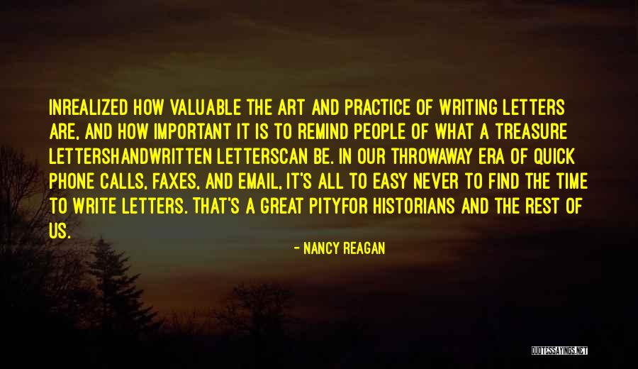 How Valuable Time Is Quotes By Nancy Reagan How Valuable Time Is Quotes By Nancy Reagan