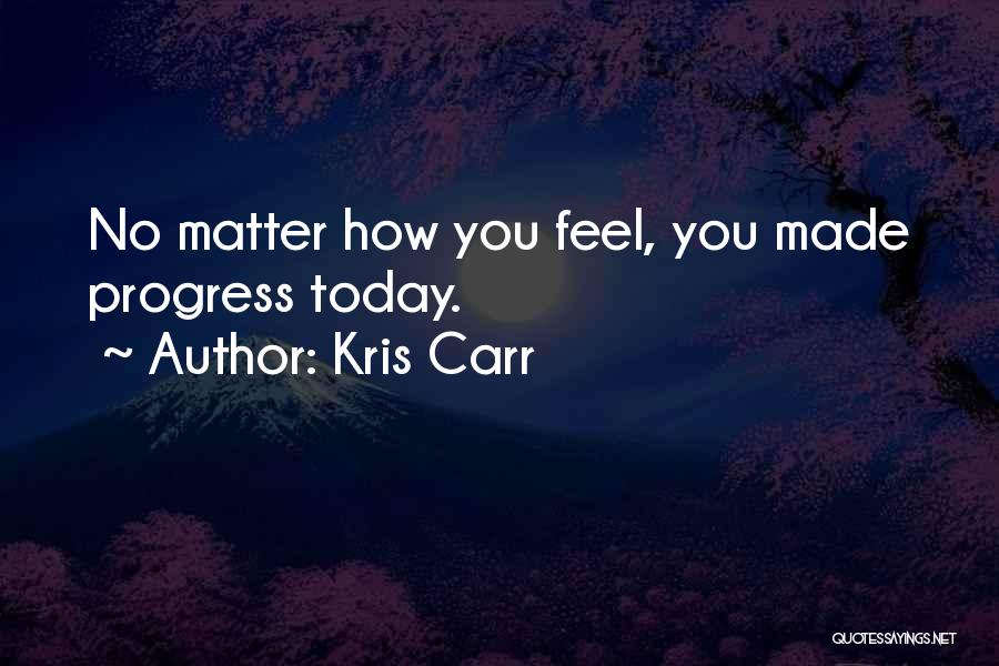 How You Feel Today Quotes By Kris Carr