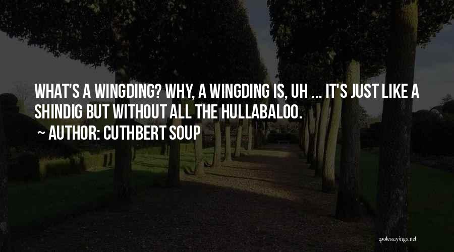 Hullabaloo Quotes By Cuthbert Soup