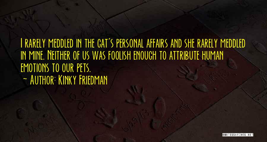 Human And Cat Quotes By Kinky Friedman