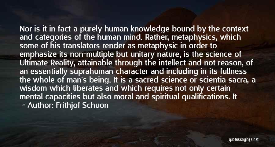 Human And Nature Quotes By Frithjof Schuon