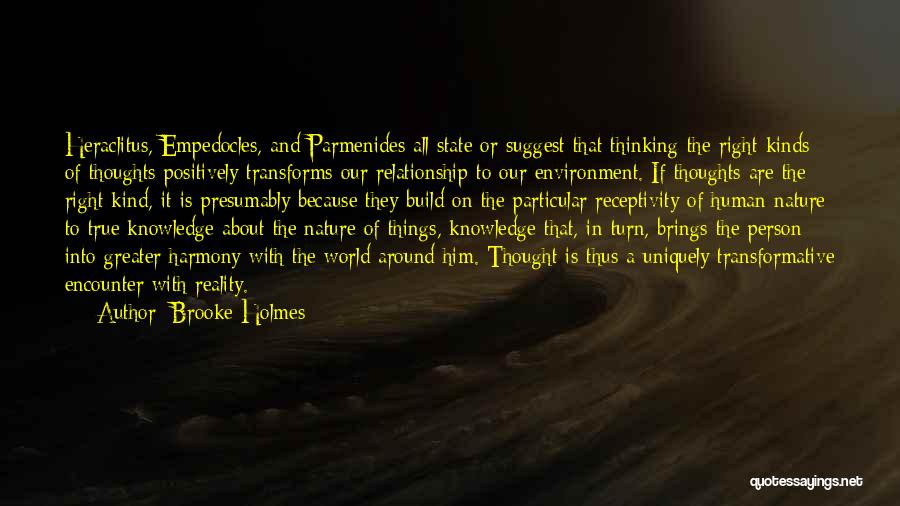 Human And Nature Relationship Quotes By Brooke Holmes