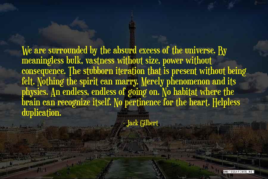 Human And Universe Quotes By Jack Gilbert Human And Universe Quotes By Jack Gilbert