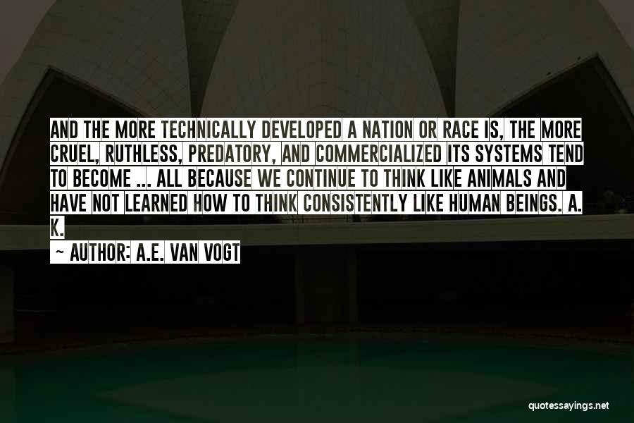 Human Beings Are Cruel Quotes By A.E. Van Vogt