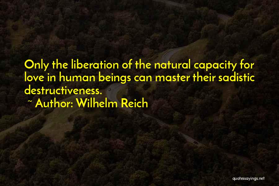 Human Destructiveness Quotes By Wilhelm Reich