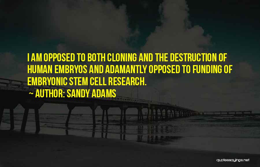 Human Embryonic Stem Cell Research Quotes By Sandy Adams