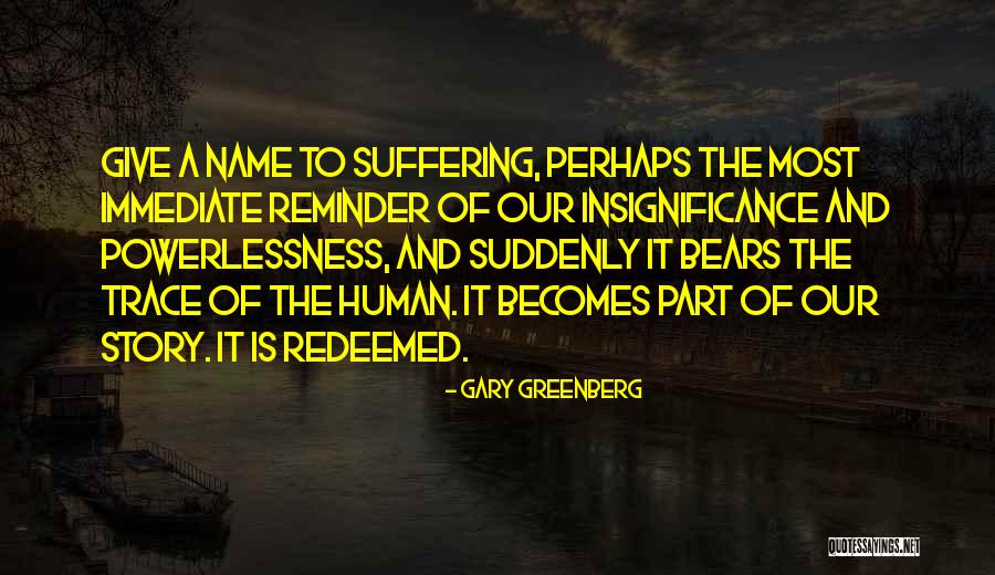 Human Insignificance Quotes By Gary Greenberg Human Insignificance Quotes By Gary Greenberg
