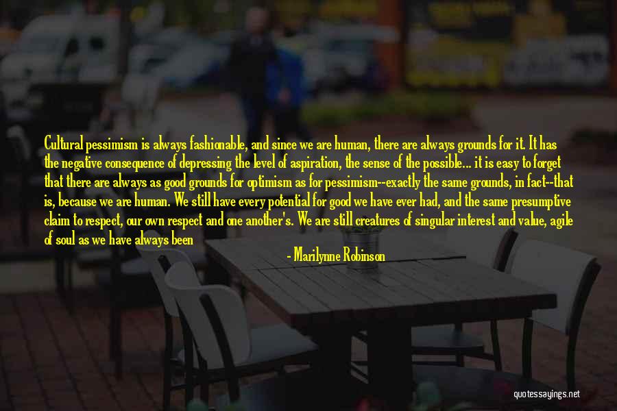 Human Pessimism Quotes By Marilynne Robinson