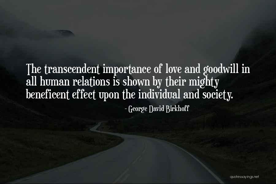 Human Relations Quotes By George David Birkhoff