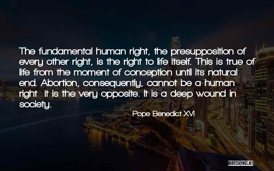 Human Right Life Quotes By Pope Benedict XVI