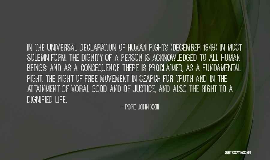 Human Right Life Quotes By Pope John XXIII