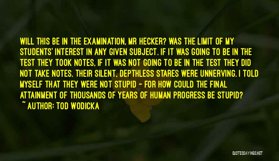 Human Stupidity Quotes By Tod Wodicka