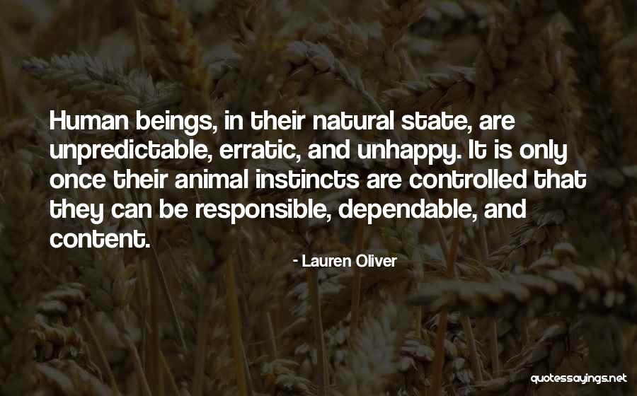 Human Vs Animal Quotes By Lauren Oliver