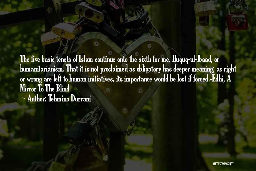 Humanitarianism Quotes By Tehmina Durrani