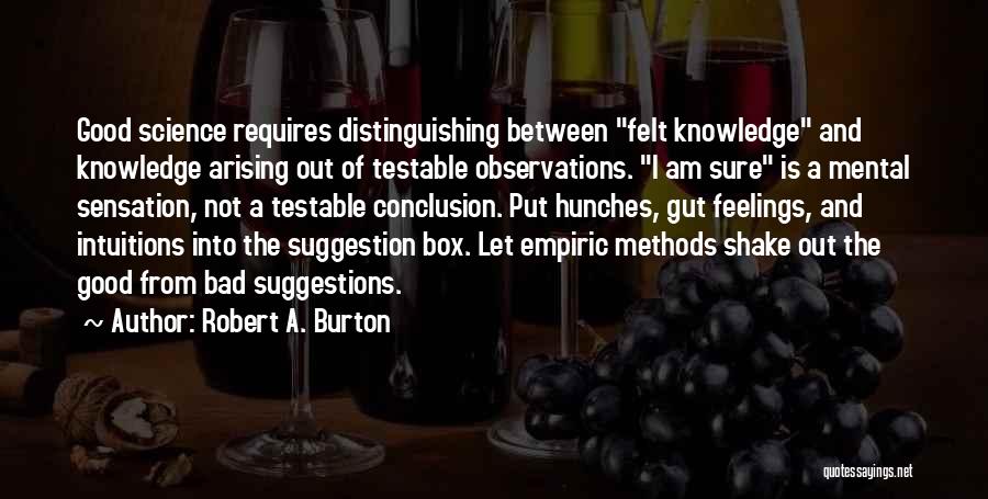 Hunches Quotes By Robert A. Burton