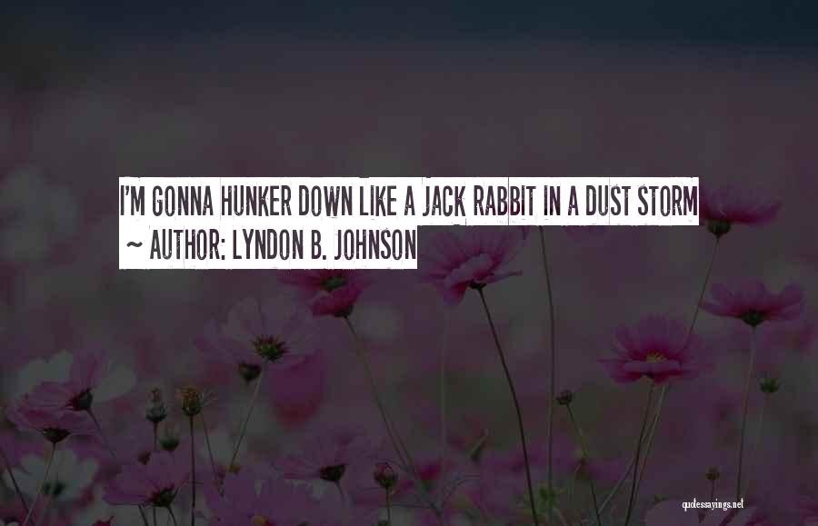 Hunker Down Quotes By Lyndon B. Johnson