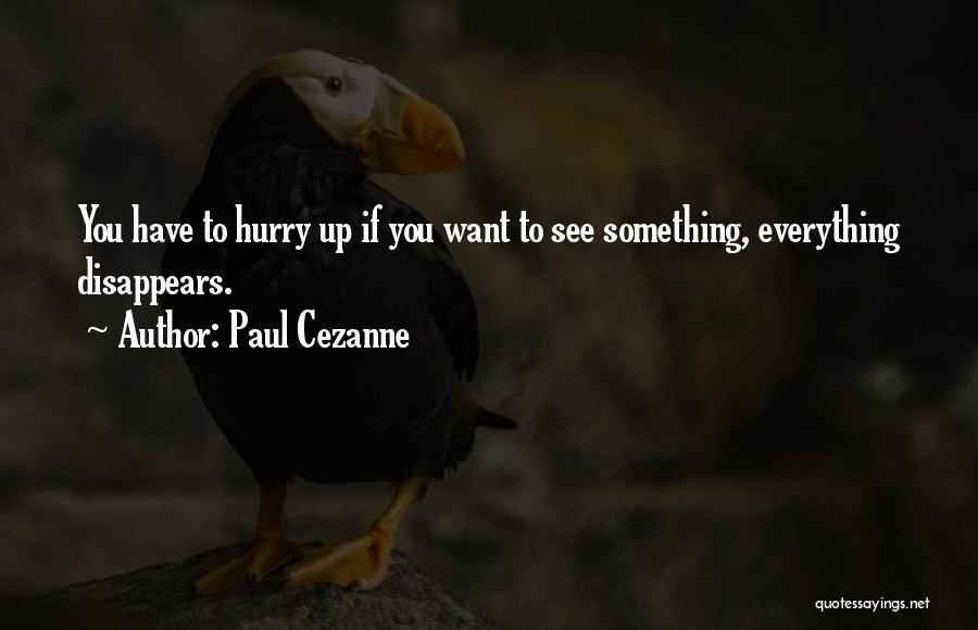 Hurry Up Quotes By Paul Cezanne