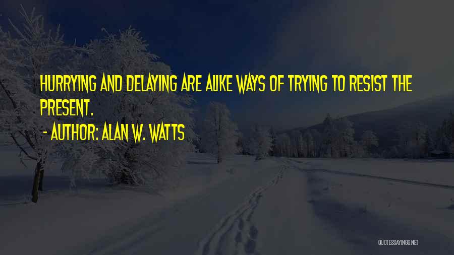 Hurrying Quotes By Alan W. Watts