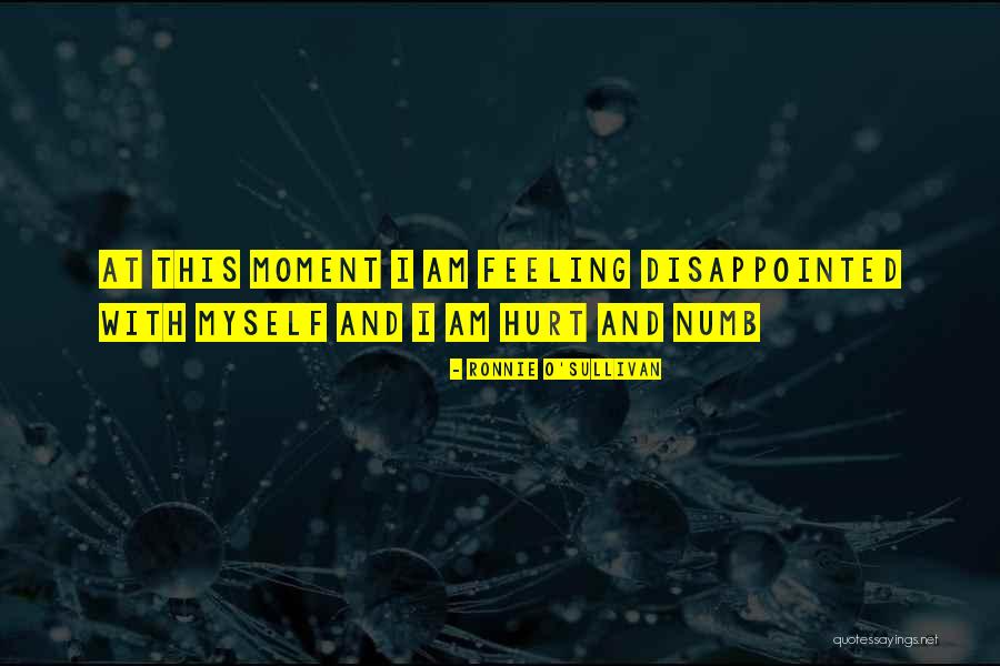 Hurt Disappointed Quotes By Ronnie O'Sullivan Hurt Disappointed Quotes By Ronnie O'Sullivan