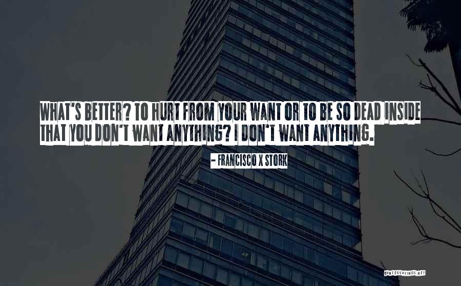 Hurt From Inside Quotes By Francisco X Stork Hurt From Inside Quotes By Francisco X Stork