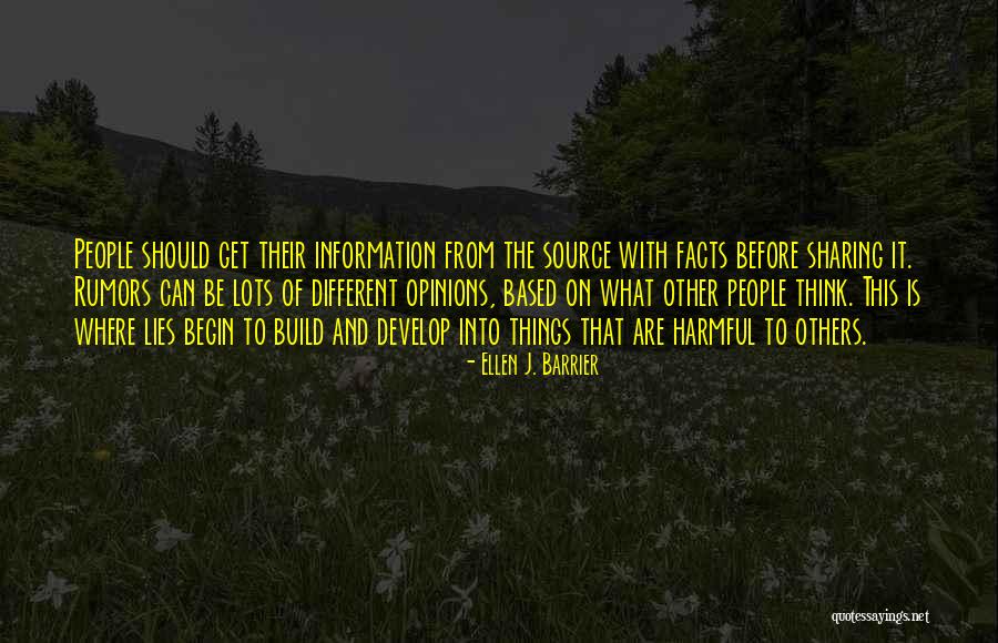 Hurtful People Quotes By Ellen J. Barrier